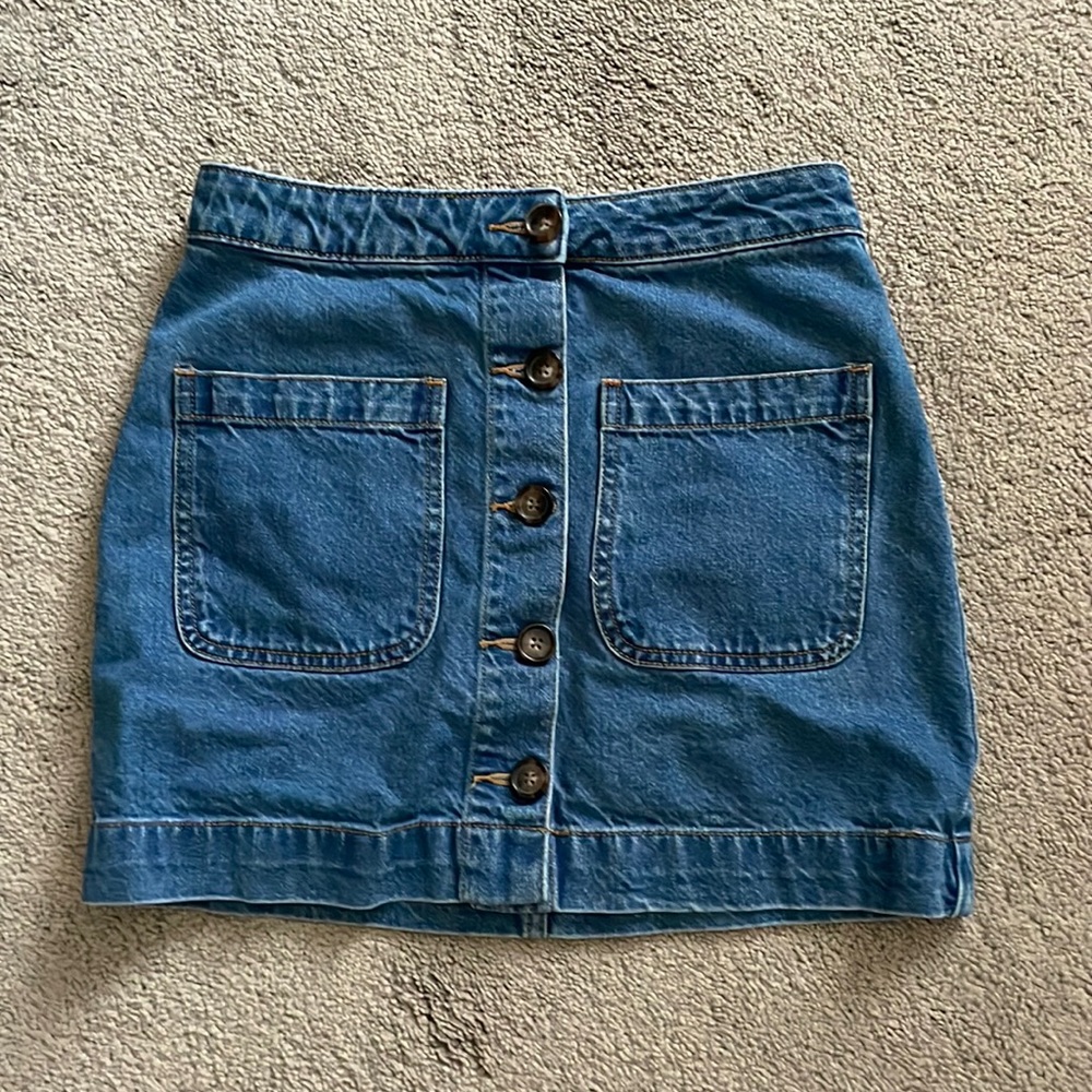We The Free - Super High Rise Button Up Denim Skirt
